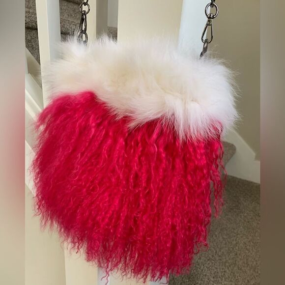 Handmade Genuine Mongolian Lamb Fur Shoulder Bag/Crossbody - Picture 8 of 14